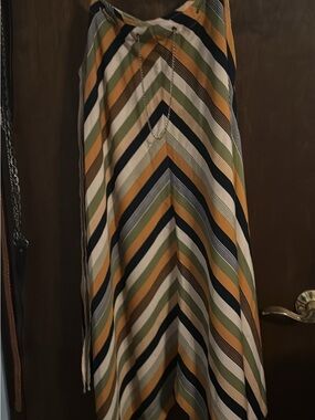 Speed Control Striped Maxi Skirt in Mustard, Olive, Navy & Cream